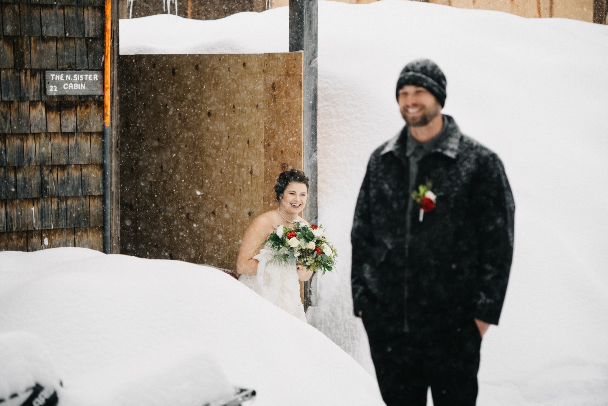 Small Elk Lake Resort Winter Wedding Bend Oregon 