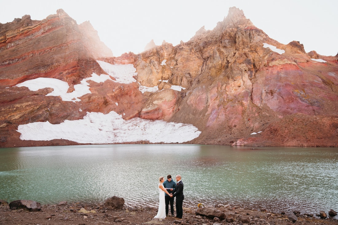 Broken Top Elopement at sunset. 