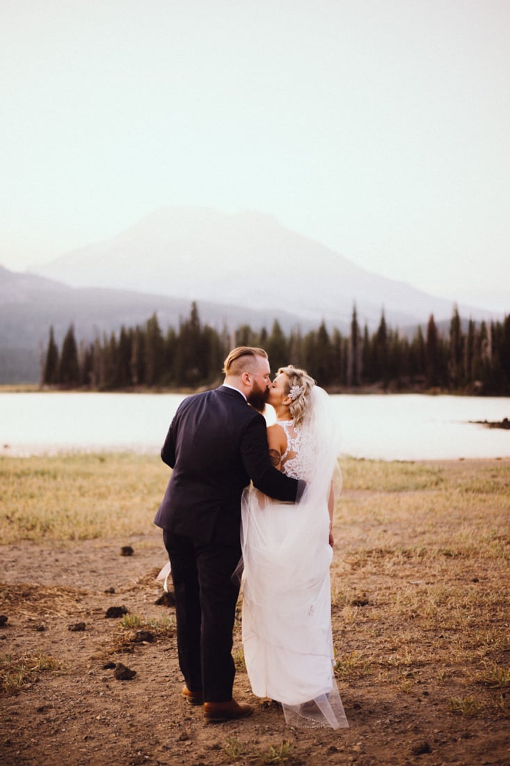 Bend Elopement Bride and Groom