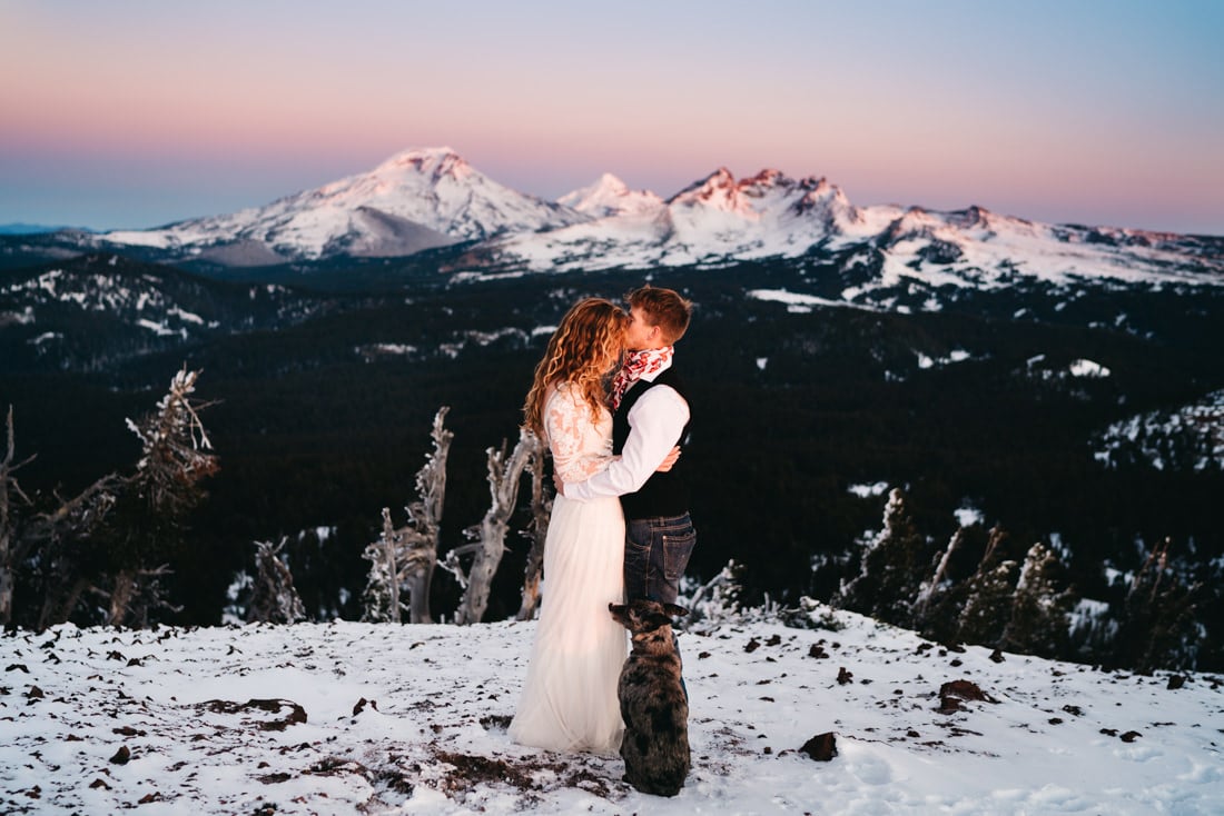 Tumalo Mountian Sunrise Elopement Portraits