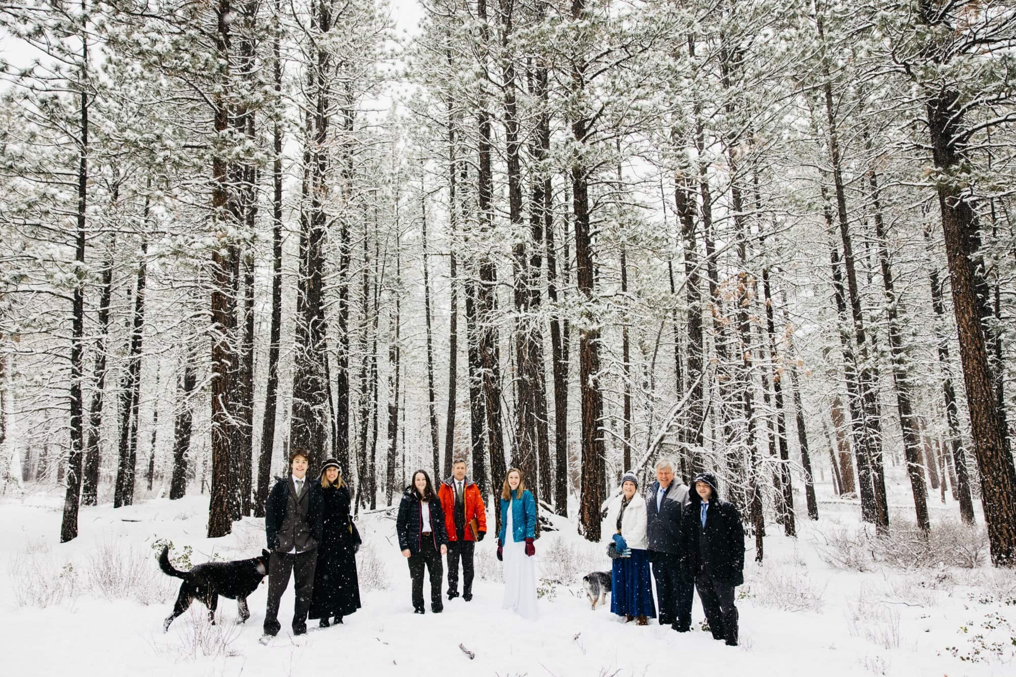 Winter elopement in sisters Oregon